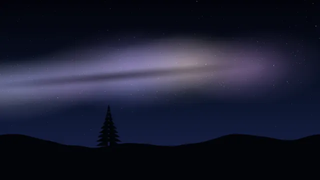 Fond d'écran animé : ciel étoilé scintillant traversé d’étoiles filantes, voie lactée