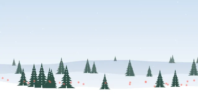 Fond d'écran animé : neige qui tombe sur un paysage d’hiver, matin enneigé