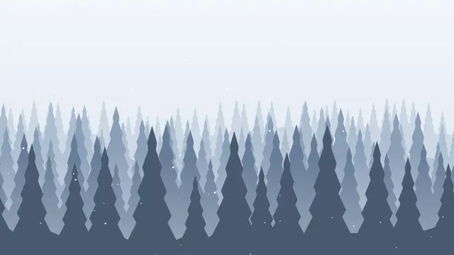 Fond d'écran animé : neige qui tombe sur un paysage d’hiver, forêt d’hiver