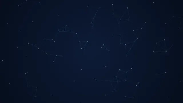 Fond d'écran animé : réseau de particules reliées qui dérivent lentement, bleu