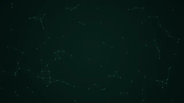 Fond d'écran animé : réseau de particules reliées qui dérivent lentement, menthe