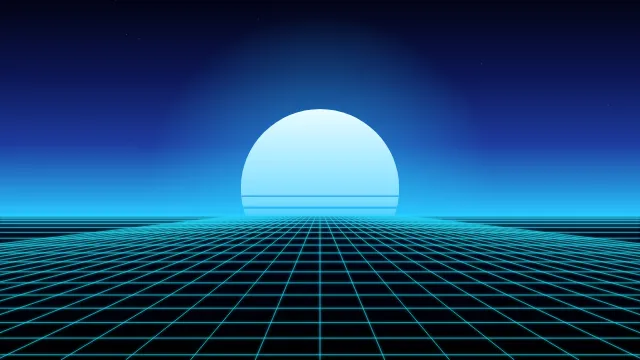Fond d'écran animé : route synthwave qui défile vers un soleil rétro, cyan