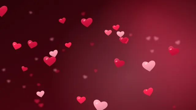 Fond d'écran cœurs aux couleurs douces, teintes rouge passion
