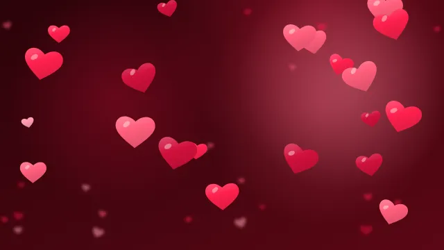 Fond d'écran cœurs aux couleurs douces, teintes rouge passion
