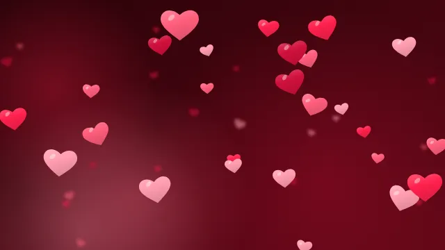 Fond d'écran cœurs aux couleurs douces, teintes rouge passion