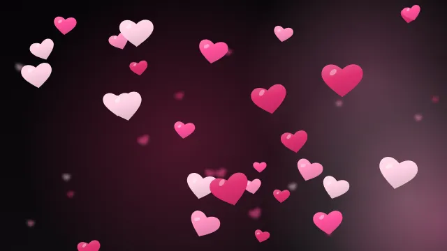 Fond d'écran cœurs aux couleurs douces, teintes noir et rose
