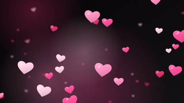 Fond d'écran cœurs aux couleurs douces, teintes noir et rose