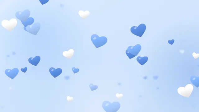 Fond d'écran cœurs aux couleurs douces, teintes bleu pastel