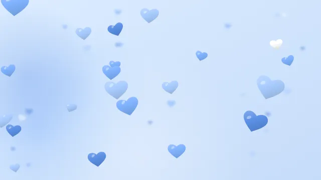 Fond d'écran cœurs aux couleurs douces, teintes bleu pastel