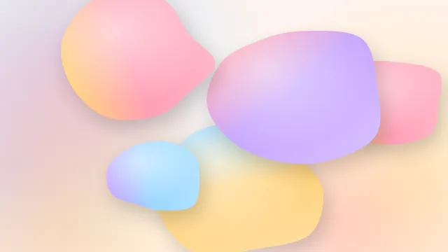Fond d'écran formes fluides arrondies en dégradé, effet 3D, teintes sorbet