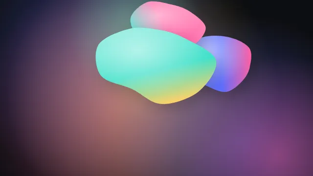 Fond d'écran formes fluides arrondies en dégradé, effet 3D, teintes chrome