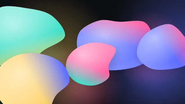 Fond d'écran formes fluides arrondies en dégradé, effet 3D, teintes chrome