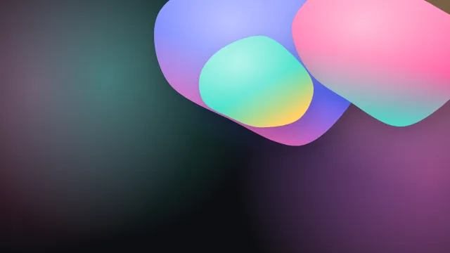 Fond d'écran formes fluides arrondies en dégradé, effet 3D, teintes chrome