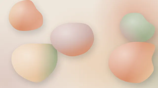 Fond d'écran formes fluides arrondies en dégradé, effet 3D, teintes argile