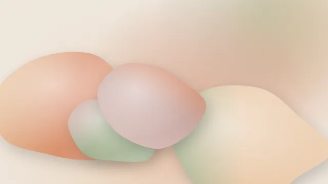 Fond d'écran formes fluides arrondies en dégradé, effet 3D, teintes argile