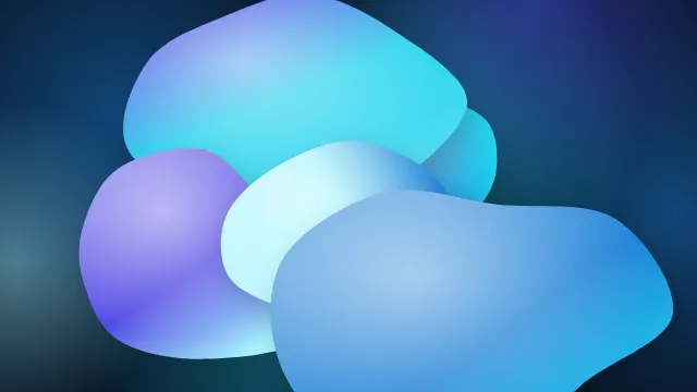 Fond d'écran formes fluides arrondies en dégradé, effet 3D, teintes océan