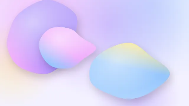 Fond d'écran formes fluides arrondies en dégradé, effet 3D, teintes lavande