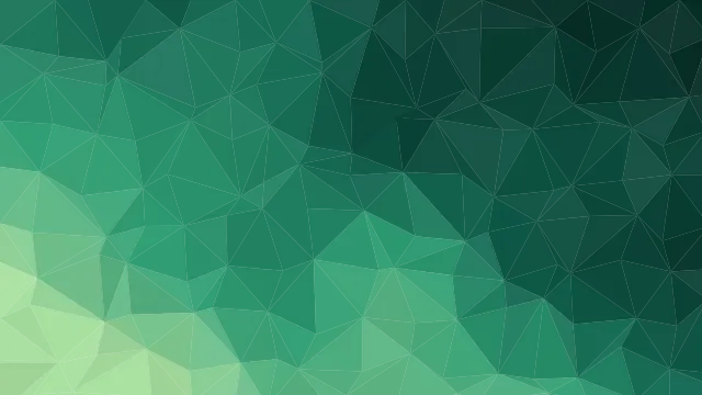 Fond d'écran mosaïque de triangles low poly en dégradé, teintes jade