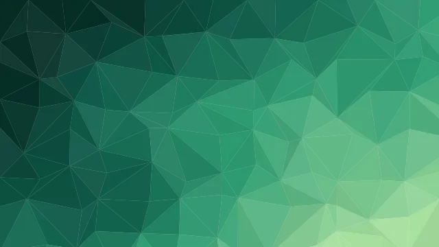 Fond d'écran mosaïque de triangles low poly en dégradé, teintes jade