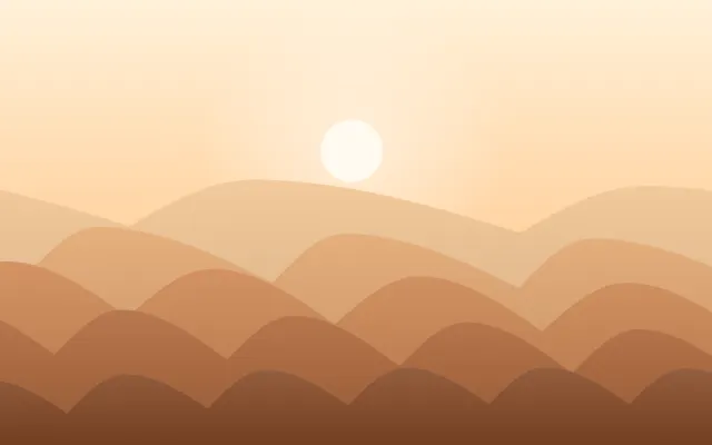Fond d'écran dunes de sable en couches sous un soleil, teintes sahara