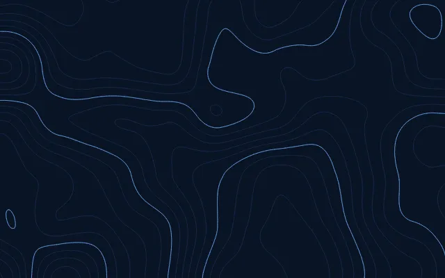 Fond d'écran lignes de niveau d’une carte topographique, teintes nuit bleue