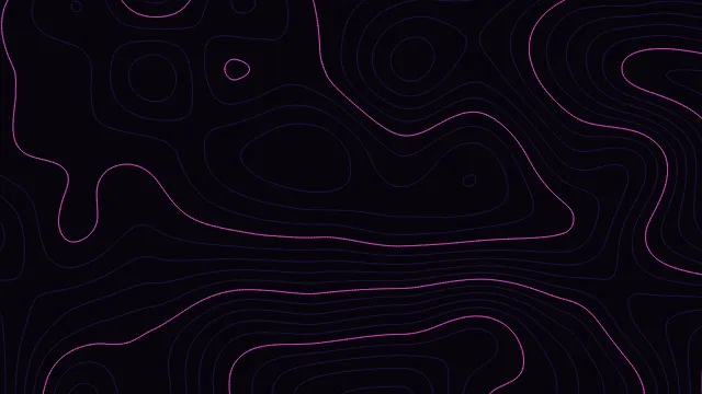 Fond d'écran lignes de niveau d’une carte topographique, teintes néon