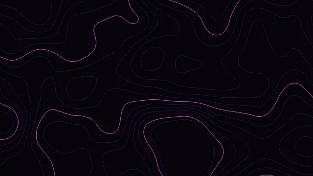 Fond d'écran lignes de niveau d’une carte topographique, teintes néon