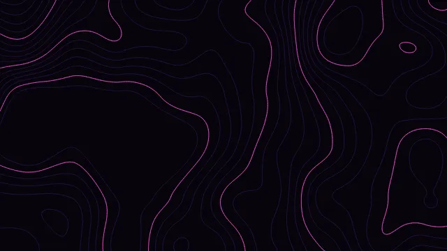 Fond d'écran lignes de niveau d’une carte topographique, teintes néon
