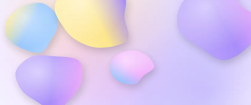 Fond d'écran formes fluides arrondies en dégradé, effet 3D, teintes lavande