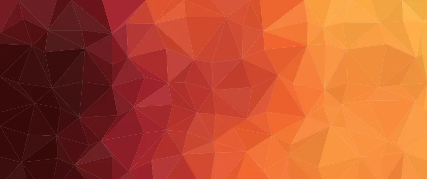 Fond d'écran mosaïque de triangles low poly en dégradé, teintes flamme