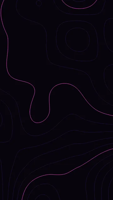 Fond d'écran lignes de niveau d’une carte topographique, teintes néon