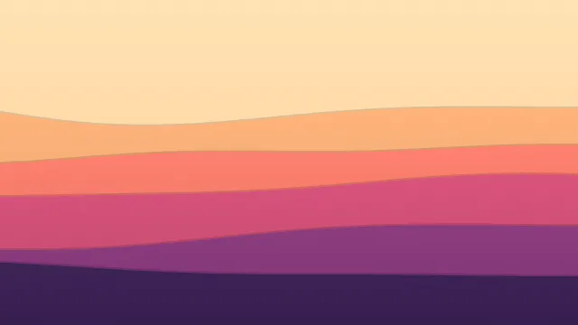 Fond d'écran vagues superposées en aplats de couleur, teintes coucher