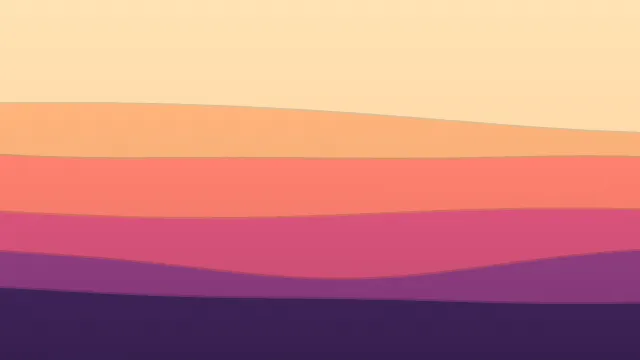 Fond d'écran vagues superposées en aplats de couleur, teintes coucher
